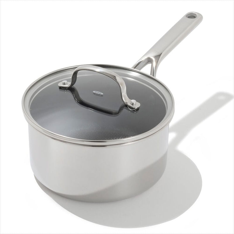 Trident Hybrid Non-Stick Stainless Steel 2.5 Qt Saucepan with Lid S5