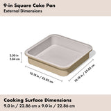 Non-Stick Pro Ceramic Coated Metal Bakeware 9” Square Cake Pan R9