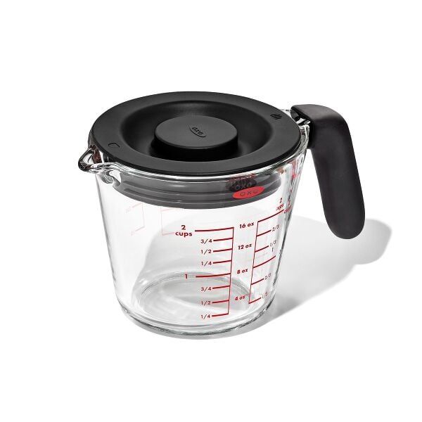 2 Cup Glass Measuring Cup with Lid Q2