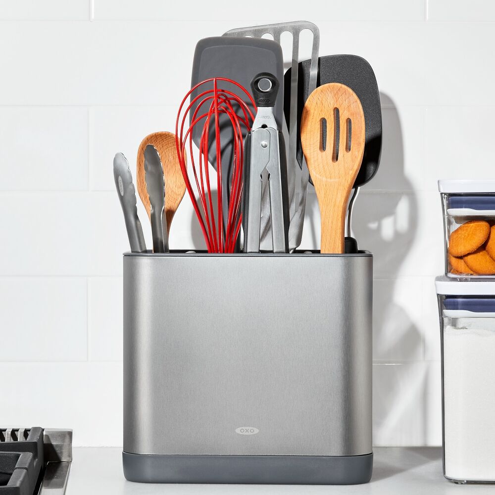 Adjustable Stainless Steel Utensil Holder - Large Z6