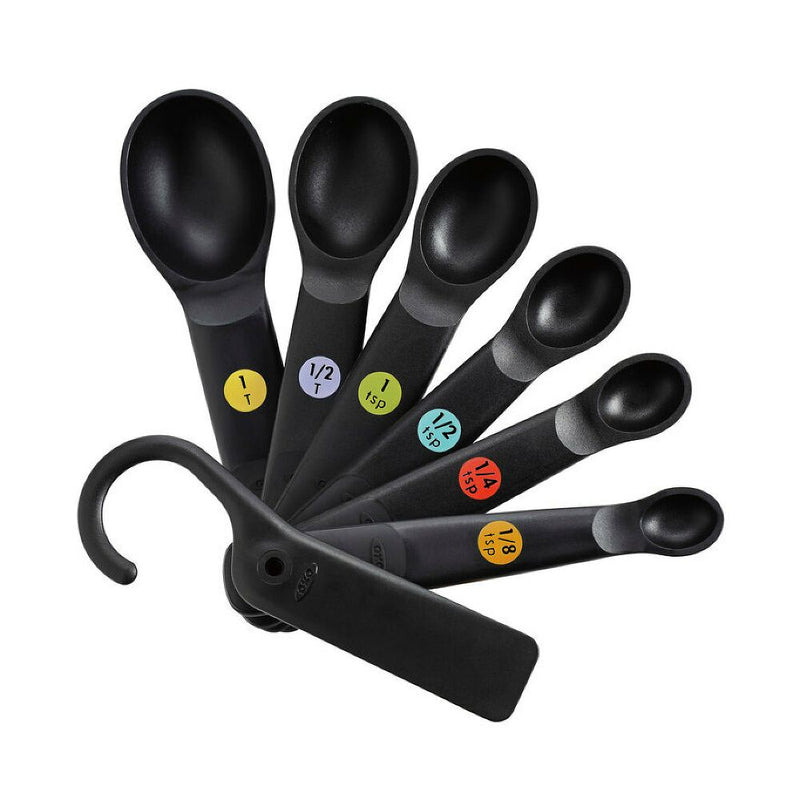 7 Piece Plastic Measuring Spoons - Black P3