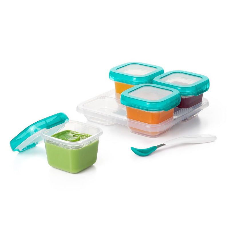 6 oz Baby Blocks™ Plastic Freezer Storage Containers - Tot Teal D9