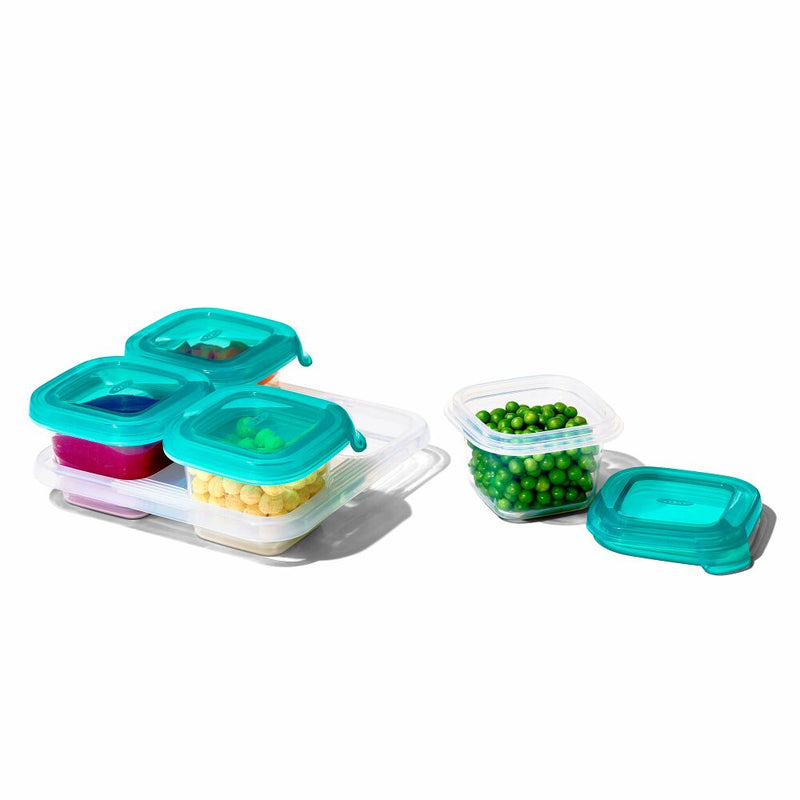 4 oz Baby Blocks™ Silicone Freezer Storage Containers - Tot Teal P2